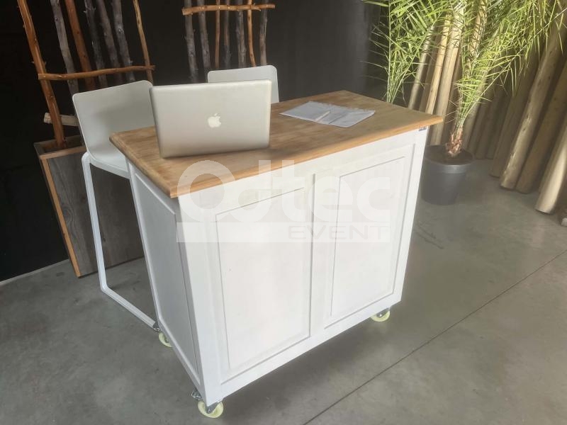 COMPTOIR MOBILE EN HËTRE ECO RESPONSABLE Blanche/Bois - location Mouscron Tournai Lille - photo 7